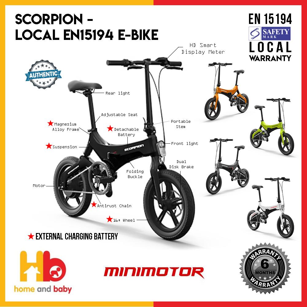 SCORPION - Local EN15194 E-bike  (LTA Compliant Orange Tag Processed)