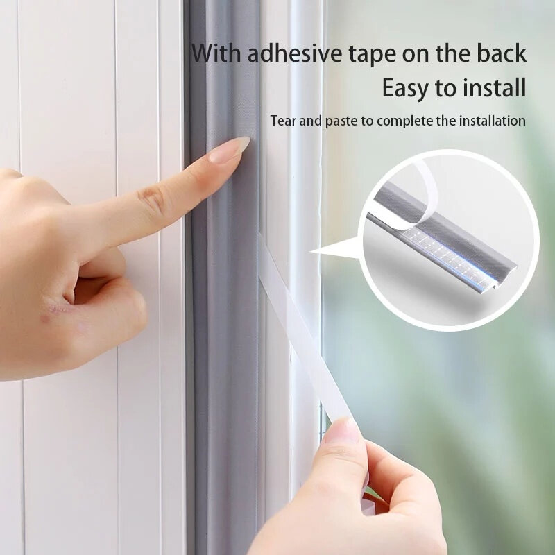 2 Meters Nylon Door Window Sealing Strip/ Waterproof Pu Foam Anti-mold Self-adhesive Strip Tape/ DIY Window Dust Proof Gap Filler/ Sealing Strips for Door Bottom,Sliding Windows A30