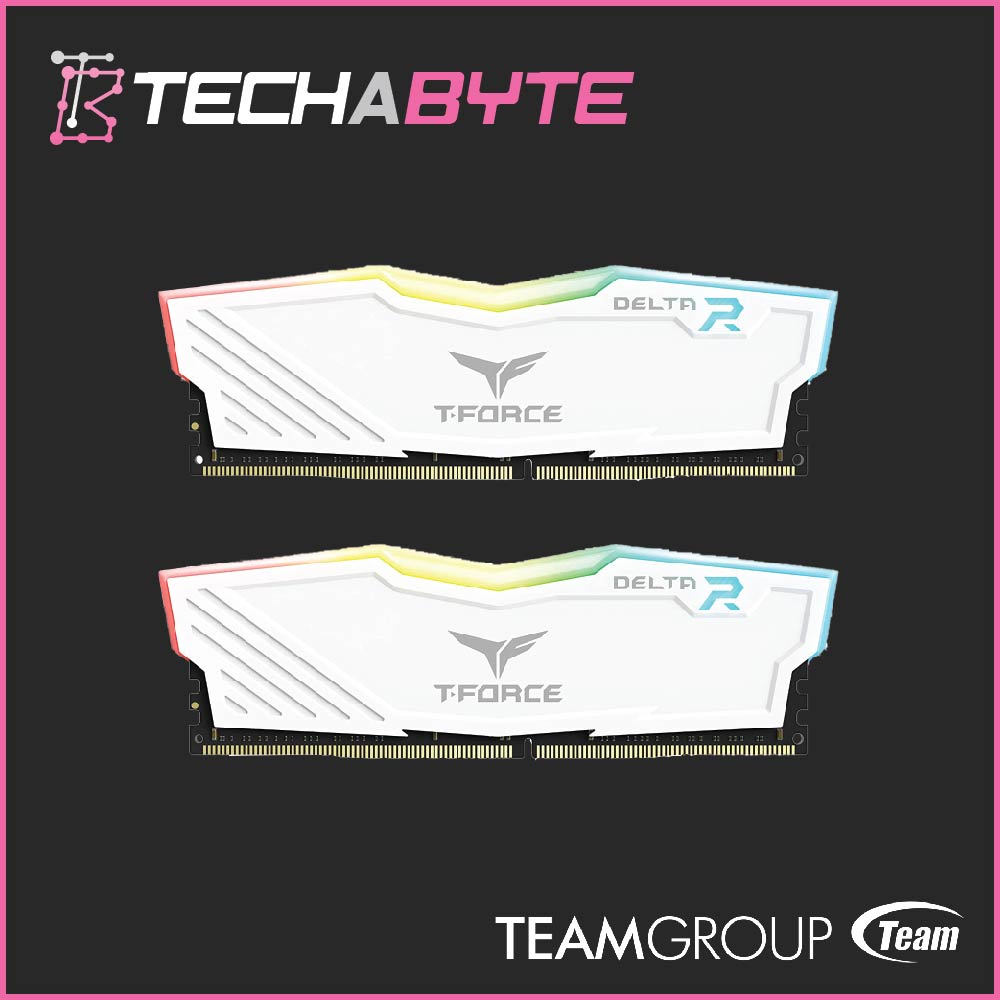 TEAMGROUP T-FORCE Delta RGB Series DDR4 - 3600Mhz 32 GB Kit (2 x 16 GB) RAM(TF4D432G3600HC18JDC01) - White