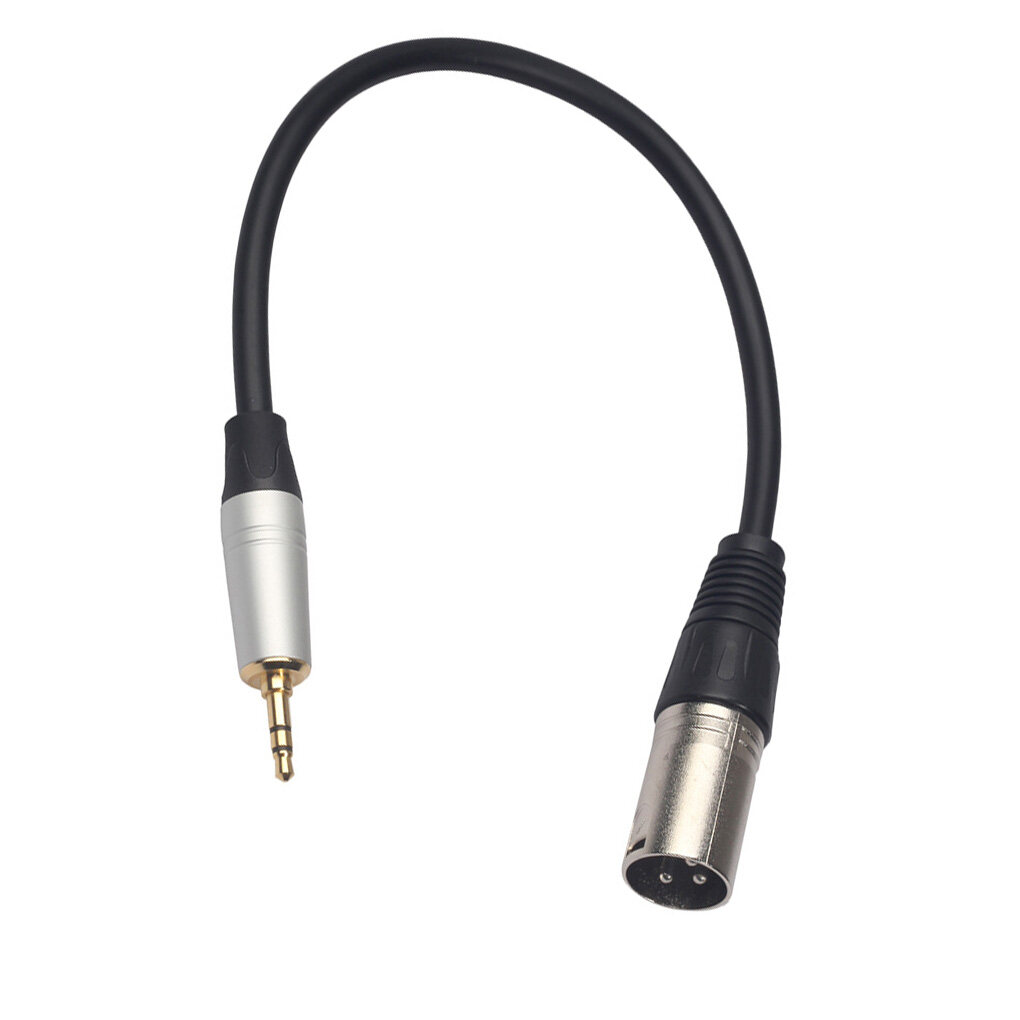 0.3m XLR 3-Pin Male to 3.5mm Stereo Plug Shielded Microphone Mic Cable 3.5 Male to Female