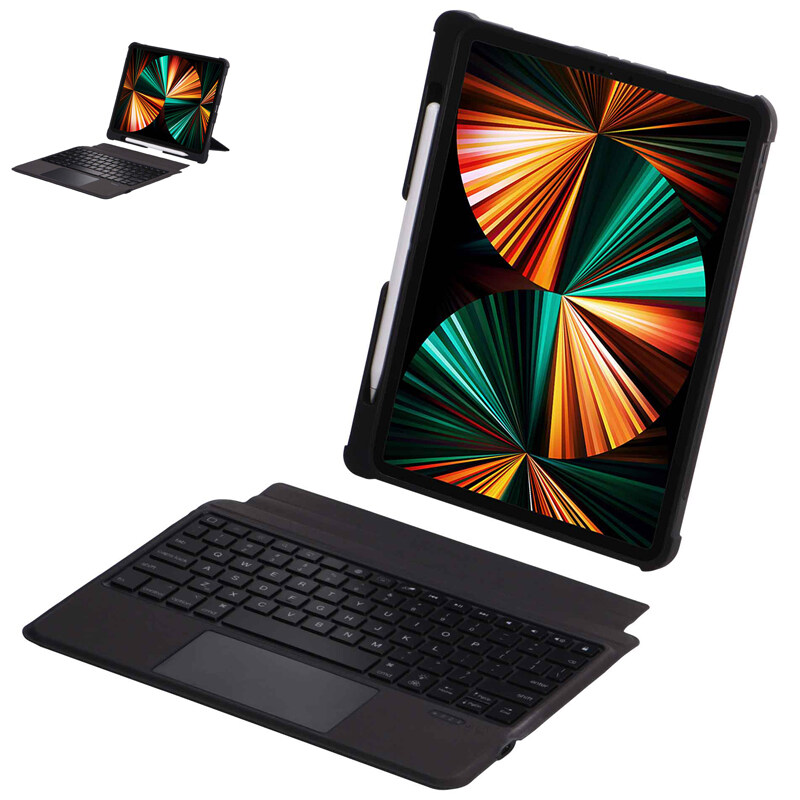 Magnetic Bluetooth Keyboard Case for iPad 10th 9th 8th 7th Generation 2021 A2602 A2603 A2604 A2605 iPad Pro 11 12 9 Support Pencil Charging with Touchpad Keyboard Casing Cover