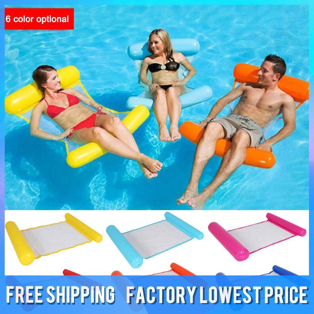 Indoor Fitness New Water Inflatable Hammock, Swimming Pool Float Chair Water Foldable Inflatable Hammock Back Floating Bed Swimming Pool Party Floating Chair Lounge Chair Drifter Swimming Pool Beach F