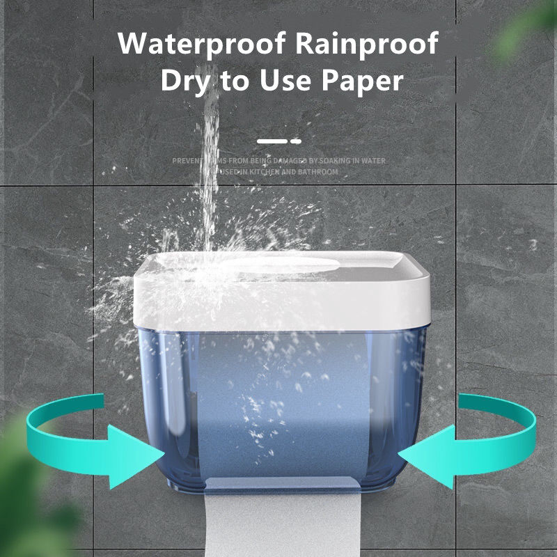 Punch-free Waterproof Toilet Tissue Box Plastic Roll Holder Bathroom Tissue Box Pumping Box Tissue Holder