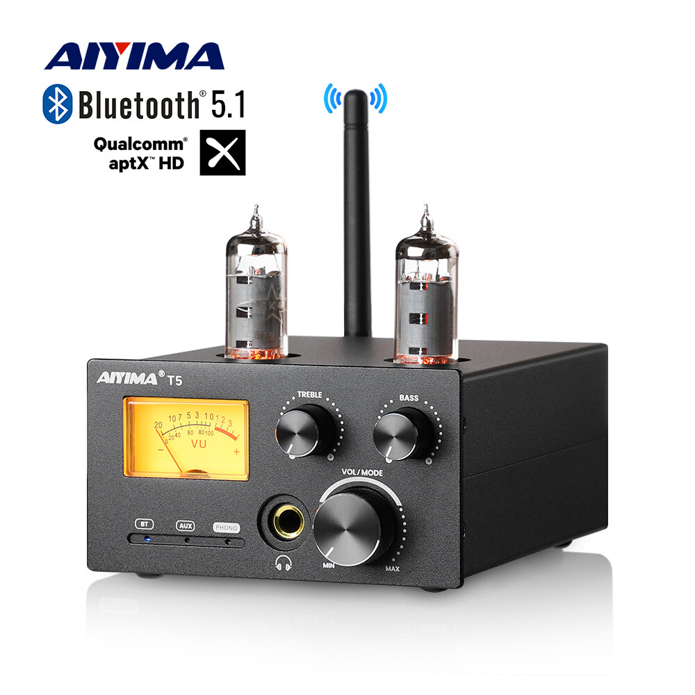 AIYIMA Hifi T5 Bluetooth Audio Amplifier QCC3034 NE5532 Stereo Amplifier Aptx-hd For Phono&Turntable Phonograph Preamp 160Wx2